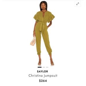 SAYLOR Christina olive jumpsuit retail $264  XS/S